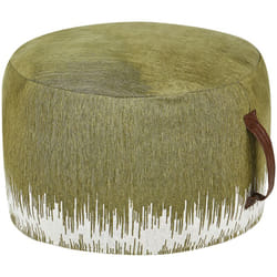 Pouf Rotondo Bianco Verde Boho Moderno Cotone Sedile Decorativo Coperchio rimovibile Stampato a mano Modello Kawai