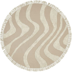 Beliani - Tappeto rotondo in cotone moderno con frange ⌀ 140 cm Beige Artmak