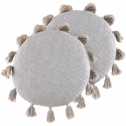 Coppia di cuscini decorativi rotondi. Questi cuscini rotondi sono veri e propri pezzi decorativi che staranno benissimo da so ...