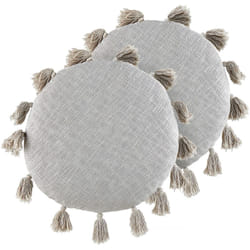 Beliani - Set di 2 cuscini tondi in cotone con nappe 45 cm Grigio Madia