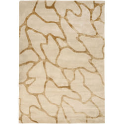 Beliani - Tappeto moderno in viscosa e lana fatto a mano con motivo geometrico beige 160 x 230 cm Makola