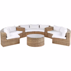 Divano da giardino rotondo. Questo set di divani a forma di U è ideale per creare una vera oasi di relax in giardino o in ter ...