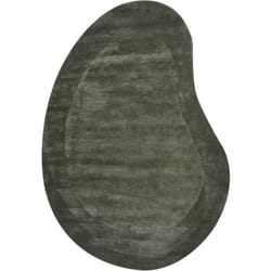Beliani - Tappeto in viscosa organico a forma di fagiolo verde scuro 160 x 230 cm Masso