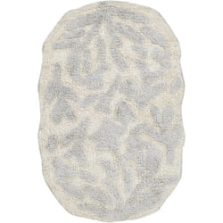 Beliani - Tappeto da bagno moderno in cotone di forma irregolare 60 x 90 cm Modello decorativo Accessori da bagno grigio Derik