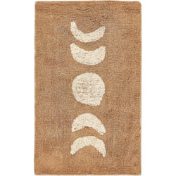 Beliani - Tappeto da bagno moderno in cotone rettangolare 50 x 80 cm con motivo decorativo Accessori da bagno marrone Esme