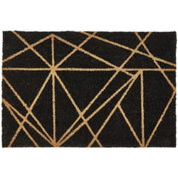 Beliani - Zerbino moderno per interni 40 x 60 cm con motivo geometrico in fibra di cocco antiscivolo con fondo in pvc nero Kisokoma