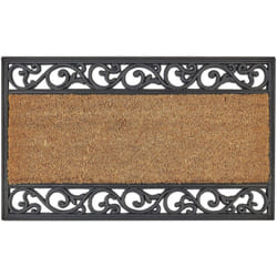 Beliani - Modern Indoor Doormat 45 x 75 cm Coir Anti-Slip pvc Backing Rubber Natural and Black Pobeda