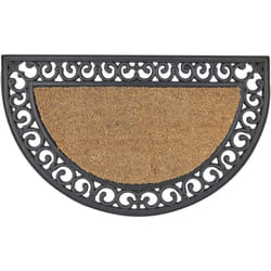 Beliani - Zerbino moderno per interni 45 x 75 cm semicircolare in cocco antiscivolo in gomma pvc naturale e nero Kerinci