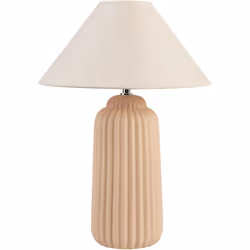 Lampada da comodino con base in ceramica e paralume. Illumina qualsiasi spazio con questa lampada da tavolo in ceramica. Cara ...