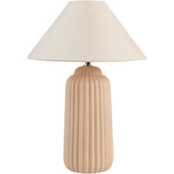 Beliani - Lampada da tavolo in ceramica con base rigata Beige Nuria