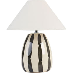 Beliani - Lampada da tavolo in ceramica con paralume bianco fatta a mano Luce beige e nera Luchetti