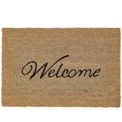 Beliani - Zerbino moderno per interni 40 x 60 cm Welcome Testo Didascalia Motivo Cocco Antiscivolo Fondo pvc Naturale Makalu