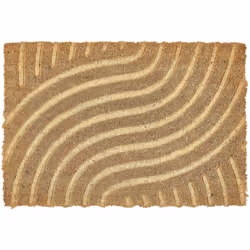 Zerbino per interni con supporto antiscivolo. Questo zerbino rettangolare, meticolosamente tessuto con fibre naturali di cocc ...