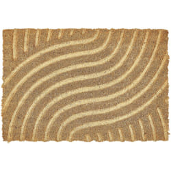 Beliani - Zerbino moderno per interni 40 x 60 cm con motivo geometrico in rilievo in fibra di cocco antiscivolo con fondo in pvc naturale Paektu