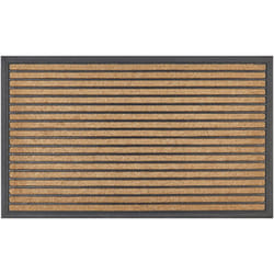 Beliani - Zerbino moderno per interni 45 x 75 cm a strisce con fondo in gomma antiscivolo naturale nero Zagros