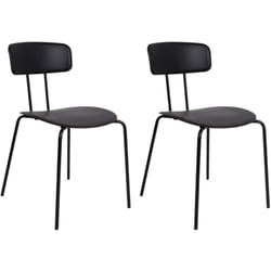 Set di 2 sedie da pranzo Nero Design senza braccioli Seduta in plastica Gambe in metallo Nero Sibley