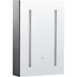 Beliani - Moderno armadio a specchio da parete minimalista con archiviazione a led 40 x 60 cm Armadio nero Cameron