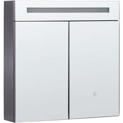 Beliani - Armadio moderno minimalista con specchio a parete e led 60 x 60 cm Armadio nero Jaramillo