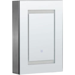 Armadietto a Muro da Bagno Nero a Specchio con luci led 40 x 60 cm Malaspina