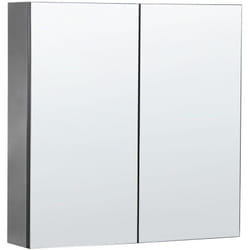 Armadietto da Bagno con 2 Ante e 2 Ripiani a Specchio 60 x 60 cm Navarra