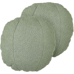 Beliani - Set di 2 cuscini ⌀ 30 cm Teddy Tessuto Cuscini decorativi Forma rotonda Tessile Verde Rutabaga
