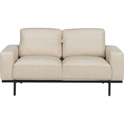 Beliani - Divano a 2 posti imbottito in tessuto beige chiaro Gambe nere Sovik