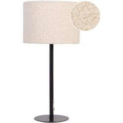 Beliani - Lampada da comodino moderna con paralume in tessuto boucle e base in metallo a forma di tamburo beige Vinazco