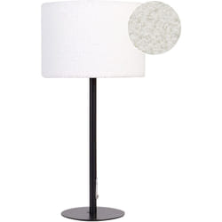 Beliani - Lampada da comodino moderna con paralume in tessuto boucle e base in metallo a forma di tamburo bianco Vinazco