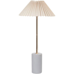 Beliani - Lampada da comodino moderna con paralume in tessuto di lino e base in metallo e calcestruzzo beige e oro Baluarte
