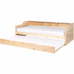 Letto da giorno in legno con sponde. Realizzato in legno di pino e dipinto di bianco, questo letto a scomparsa si adatta perf ...