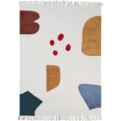 Beliani - Tappeto moderno in cotone con motivo astratto e nappe multicolore 140 x 200 cm Tagveti