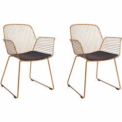 Set di 2 sedie da pranzo in filo metallico in stile glamour. Rivitalizza il tuo ambiente con queste sedie da bar ispirate all ...