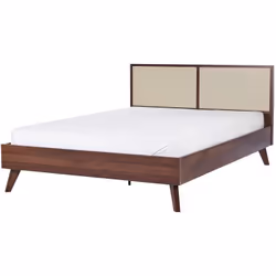 Letto minimalista con testiera in vimini. Concediti un letto che non è solo confortevole ma anche elegante e alla moda. Dallo ...