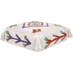 Beliani - Cuscino da terra per bambini in cotone quadrato con motivo geometrico a rombi 55 x 55 x 20 cm Bianco Multicolore Diplo