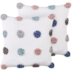 Beliani - Set di 2 cuscini decorativi moderni in cotone quadrato 45 x 45 cm con rivestimento rimovibile Bianco Bracken