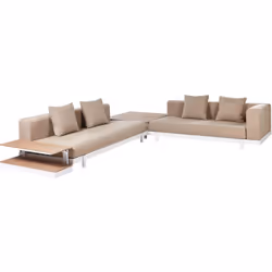 Set da esterno moderno con due tavolini. Migliora l'atmosfera del tuo giardino con questo set di divani da esterno senza temp ...
