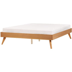 Letto in Legno chiaro con Rete a Doghe Gambe in Legno 140 x 200 cm Berric