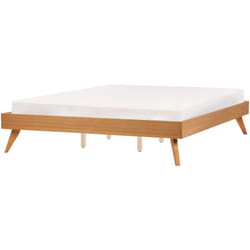 Beliani - Letto in Legno chiaro con Rete a Doghe Gambe in Legno 180 x 200 cm Berric