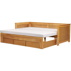 Beliani - Letto singolo in legno mdf 3 Cassetti a Doghe con contenitore 90/180 x 200 cm Cahors