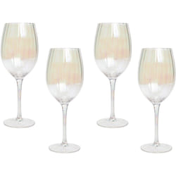 Beliani - Set di 4 calici da vino rosso in vetro soffiato a mano con finitura iridescente 53 cl Morganite