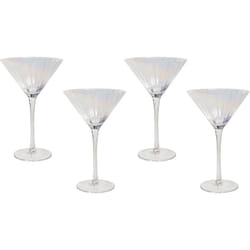 Beliani - Set di 4 coppe Martini in vetro trasparente soffiate a mano in da 22 cl con finitura iridescente Morganite