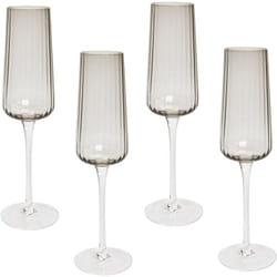Beliani - Set di 4 bicchieri da champagne 23 cl 8 oz Quarzo grigio chiaro