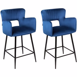 Coppia di sgabelli imbottiti con braccioli. Rendi ancora più elegante e accogliente la sala o la cucina, con questo set di 2  ...