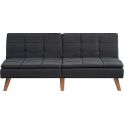 Divano letto moderno in tessuto Nero Poliestere Struttura in legno massiccio Reclinabile Ronne