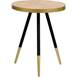 Beliani - Tavolino con effetto legno chiaro e base dorata per il soggiorno Ramona