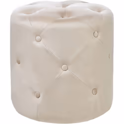 Elegante poggiapiedi trapuntato rotondo in velluto. Rotondo ed elegante, questo accogliente pouf si adatta a qualsiasi soggio ...