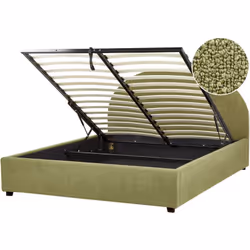 Letto matrimoniale minimalista con testiera semicircolare. Porta la classe in camera da letto con questo letto dal gusto retr ...