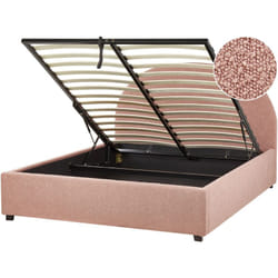 Letto minimalista contenitore con ottomana eu 140 x 200 cm Boucle rosa Vaucluse