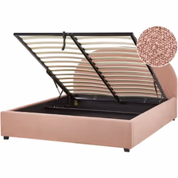 Letto matrimoniale minimalista con testiera semicircolare. Porta la classe in camera da letto con questo letto dal gusto retr ...