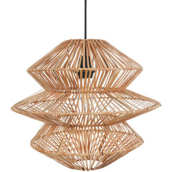 Lampadario con paralume in rattan e base in ferro in stile boho Anduki naturale